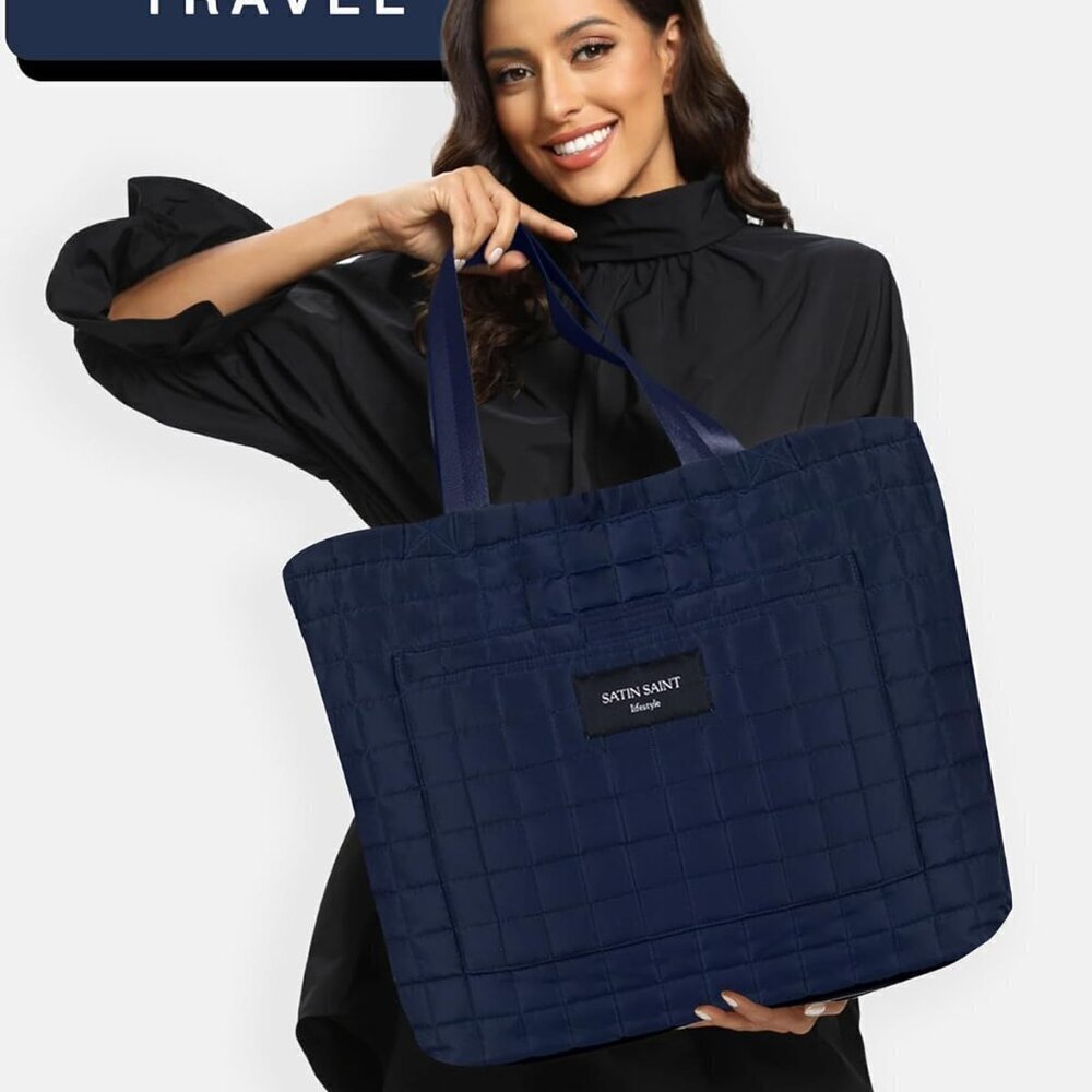 SATINSAINT Large Tote Travel Bag for Women, Lightweight Quilted Carry-All Shoppe - Picture 8 of 9
